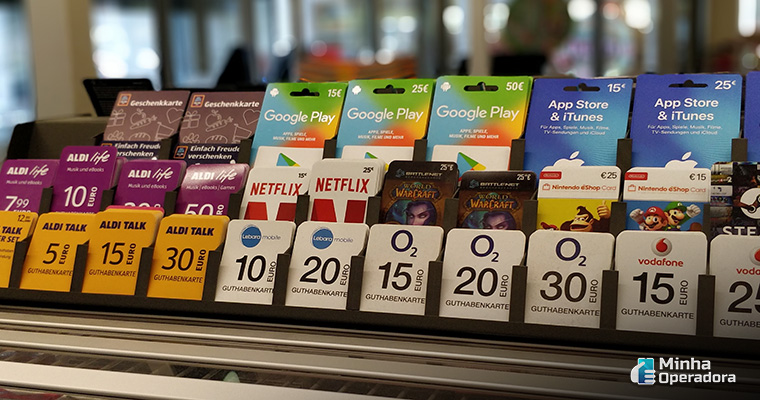 Netflix vende cartões pré-pagos.
