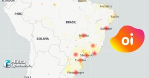 Mapa com pontos de falhas da Oi.