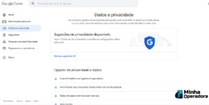 Página de dados do Google