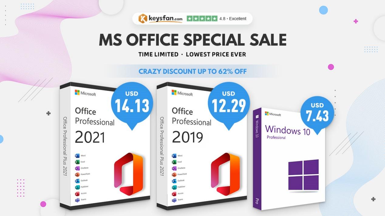 Obtenha Microsoft Office 2021 vitalício por $ 13,73 e Windows 10 Pro por $  6,15 na Keysfan Special Sale!